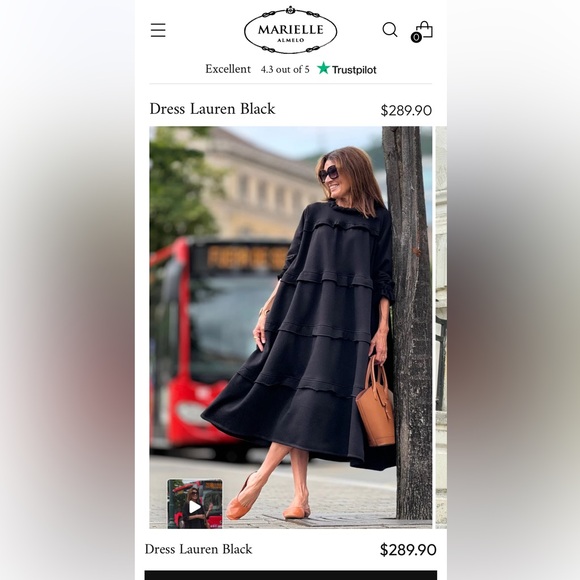 NWT Chic Black MARIELLE Ruffle Midi Dress - Picture 6 of 11